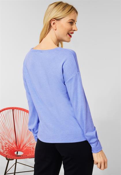 Cosy Shirt mit Partprint shiny blue melange
