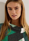 Cosy Shirt mit Print cosy easy green melange