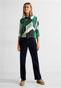 Cosy Shirt mit Print cosy easy green melange