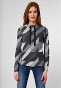 Cosy Shirt mit Stehkragen graphite grey melange
