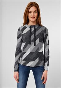 Cosy Shirt mit Stehkragen graphite grey melange