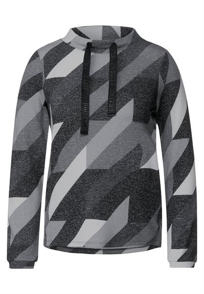 Cosy Shirt mit Stehkragen graphite grey melange
