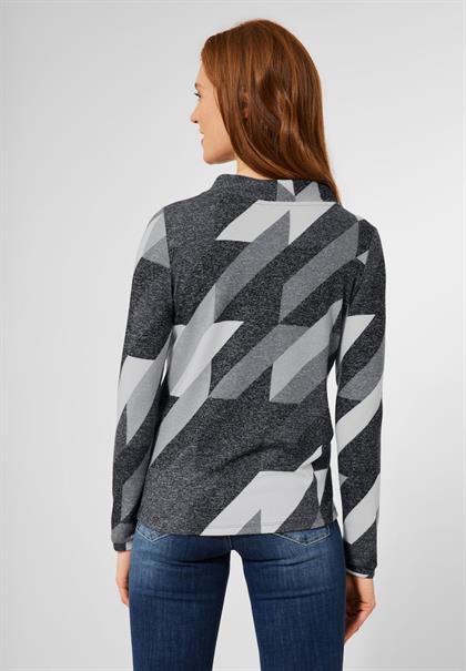 Cosy Shirt mit Stehkragen graphite grey melange