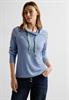Cosy Shirt mit Volumenkragen real blue melange