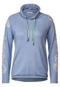 Cosy Shirt mit Volumenkragen real blue melange