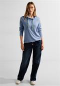 Cosy Shirt mit Volumenkragen real blue melange