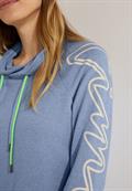 Cosy Shirt mit Volumenkragen real blue melange
