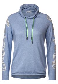 Cosy Shirt mit Volumenkragen real blue melange