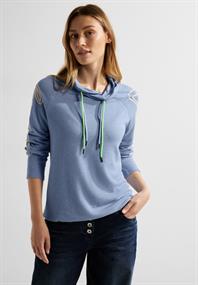 Cosy Shirt mit Volumenkragen real blue melange