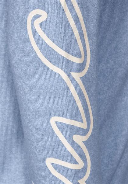 Cosy Shirt mit Volumenkragen real blue melange