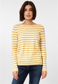 Cosy Streifenpullover curry yellow