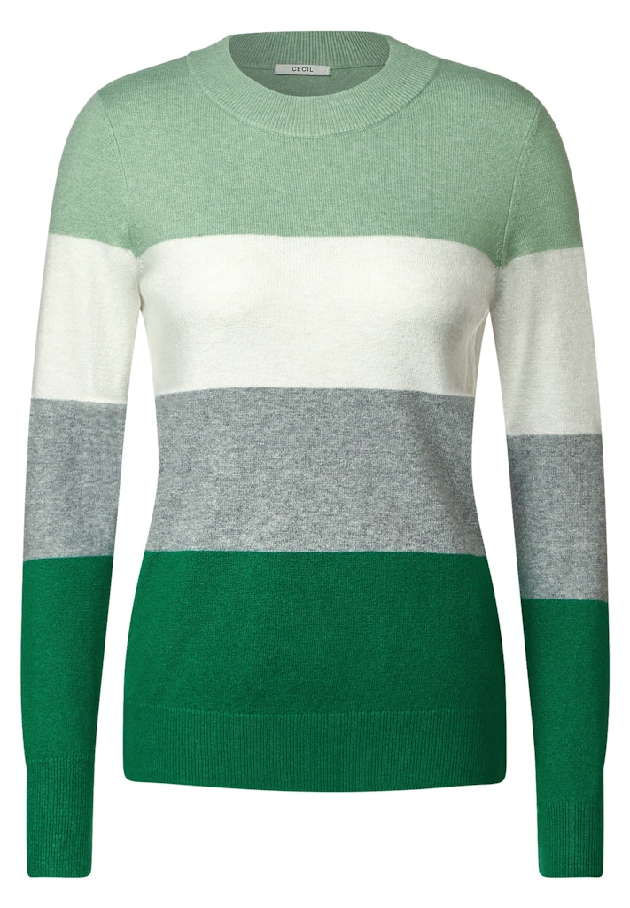 Cosy melange Pullover green sage clear Strickpullover kaufen bei bequem Cecil Damen online