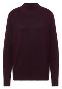 Cosy Turtleneck Pullover eggplant red melange