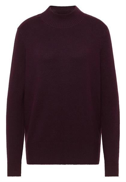 Cosy Turtleneck Pullover eggplant red melange
