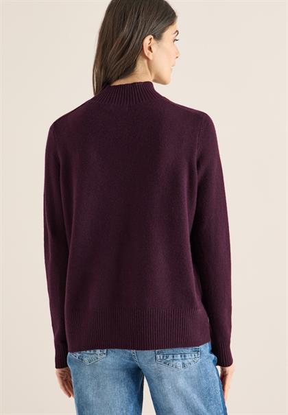 Cosy Turtleneck Pullover eggplant red melange