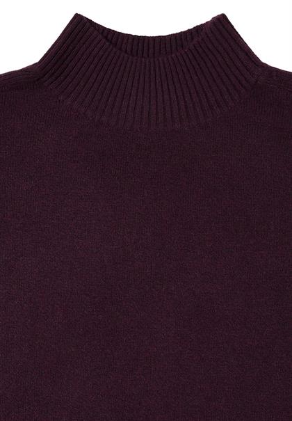 Cosy Turtleneck Pullover eggplant red melange