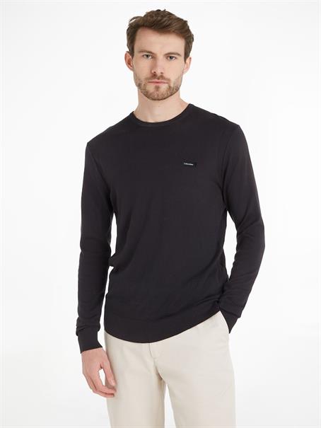 COTTON SILK BLEND CN SWEATER ck black
