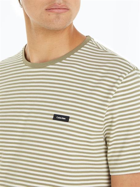 COTTON STRIPE T-SHIRT delta green - icicle stripes