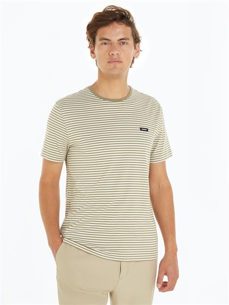 COTTON STRIPE T-SHIRT delta green - icicle stripes