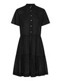 COTTON VOILE F&F KNEE DRESS SS black