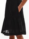 COTTON VOILE F&F KNEE DRESS SS black