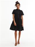 COTTON VOILE F&F KNEE DRESS SS black