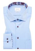 Cover Shirt Twill Langarm mittelblau