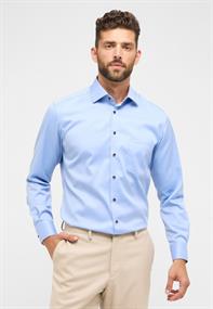 Cover Shirt Twill Langarm mittelblau