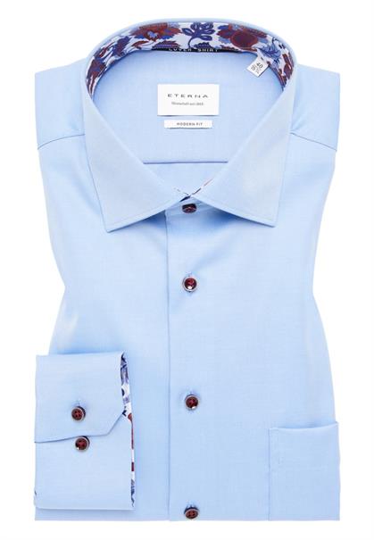 Cover Shirt Twill Langarm mittelblau