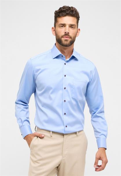 Cover Shirt Twill Langarm mittelblau