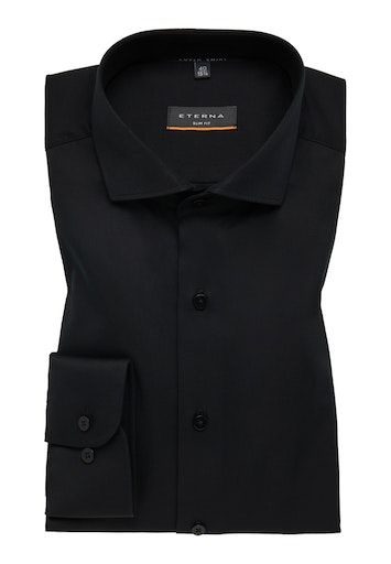 Cover Shirt Twill super langer Arm (72 cm) schwarz