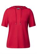Crepe Hoodie-Shirt glazed apple red