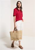Crepe Hoodie-Shirt glazed apple red