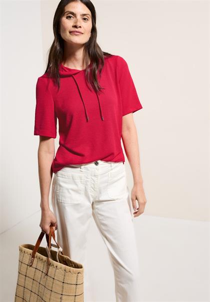 Crepe Hoodie-Shirt glazed apple red