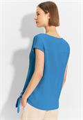 Crepe Knoten Bluse azure blue