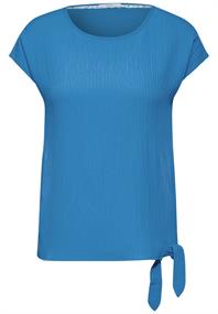 Crepe Knoten Bluse azure blue