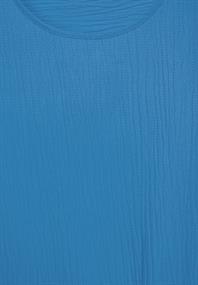 Crepe Knoten Bluse azure blue