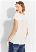 Crepe Knoten Bluse vanilla white