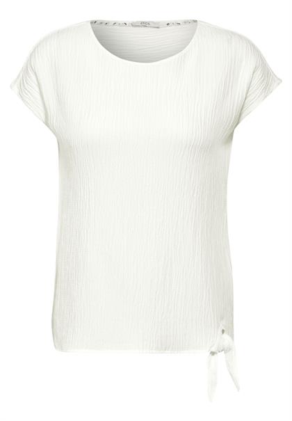 Crepe Knoten Bluse vanilla white