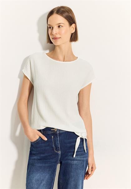Crepe Knoten Bluse vanilla white
