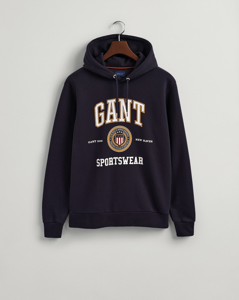 Gant Herren Pullover 2037028 Evening Blue - black hoodie