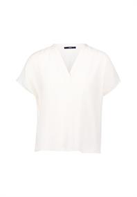 Crinkle-Bluse mit V-Ausschnitt eggnog