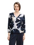 Crinkle Blusenshirt big floral shapes design
