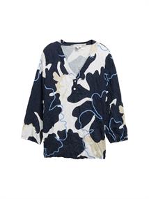 Crinkle Blusenshirt big floral shapes design