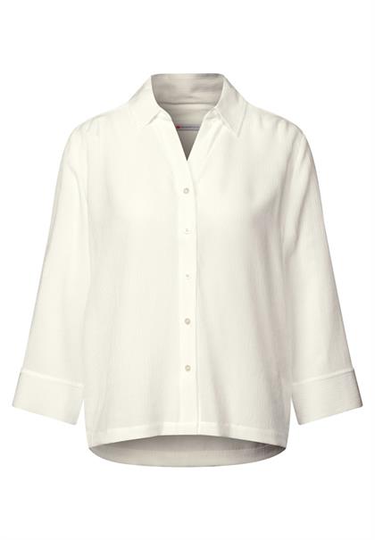 Crinkle-Hemdbluse off white