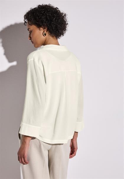 Crinkle-Hemdbluse off white