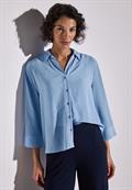 Crinkle-Hemdbluse serenity blue