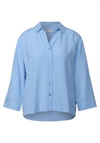 Crinkle-Hemdbluse serenity blue