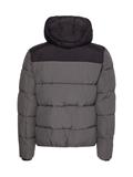 CRINKLE NYLON COLOR BLOCK PUFFER medium charcoal