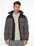 CRINKLE NYLON COLOR BLOCK PUFFER medium charcoal